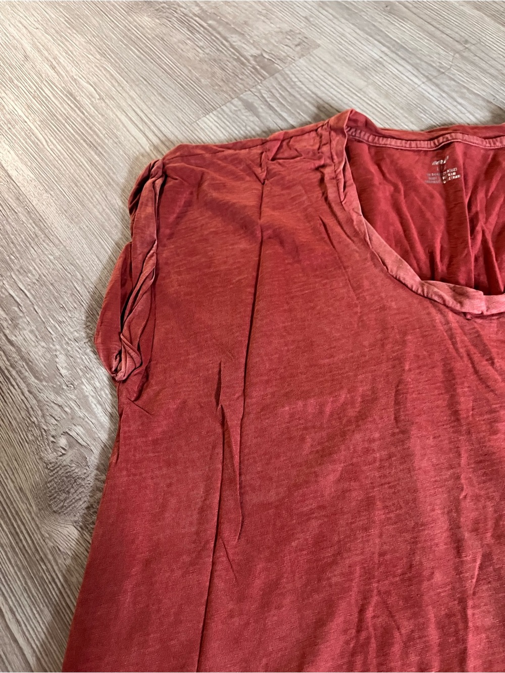 aerie Women's Short-Sleeve Pocket Tee in Rust Red - Picture 3 of 6